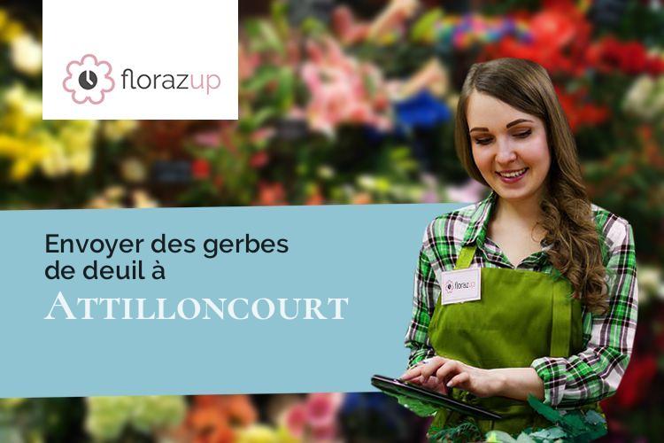 couronnes florales pour des funérailles à Attilloncourt (Moselle/57170)