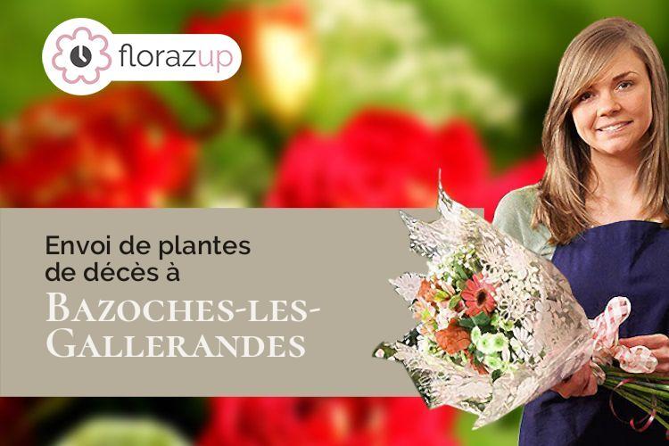 couronnes de fleurs pour un enterrement à Bazoches-les-Gallerandes (Loiret/45480)