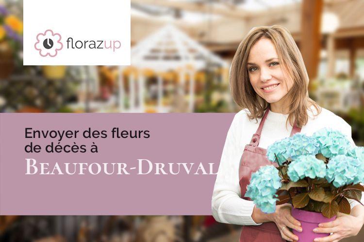 compositions de fleurs pour une crémation à Beaufour-Druval (Calvados/14340)