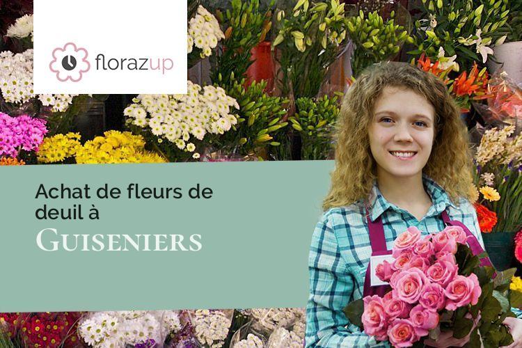 fleurs deuil pour un enterrement à Guiseniers (Eure/27700)