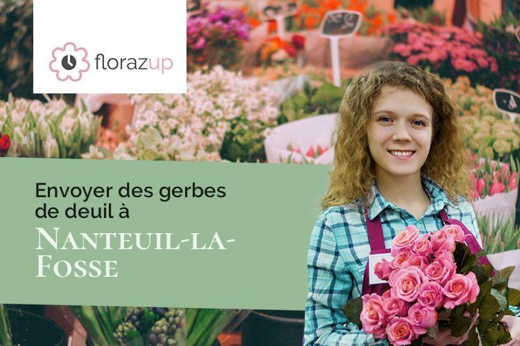 couronnes de fleurs pour des funérailles à Nanteuil-la-Fosse (Aisne/02880)