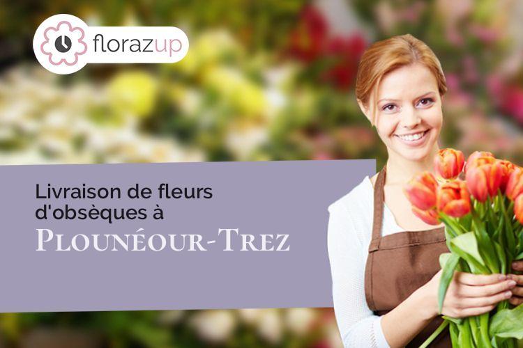 couronnes de fleurs pour un deuil à Plounéour-Trez (Finistère/29890)