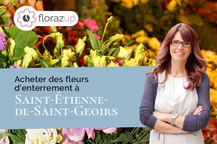 fleurs deuil pour des funérailles à Saint-Étienne-de-Saint-Geoirs (Isère/38590)