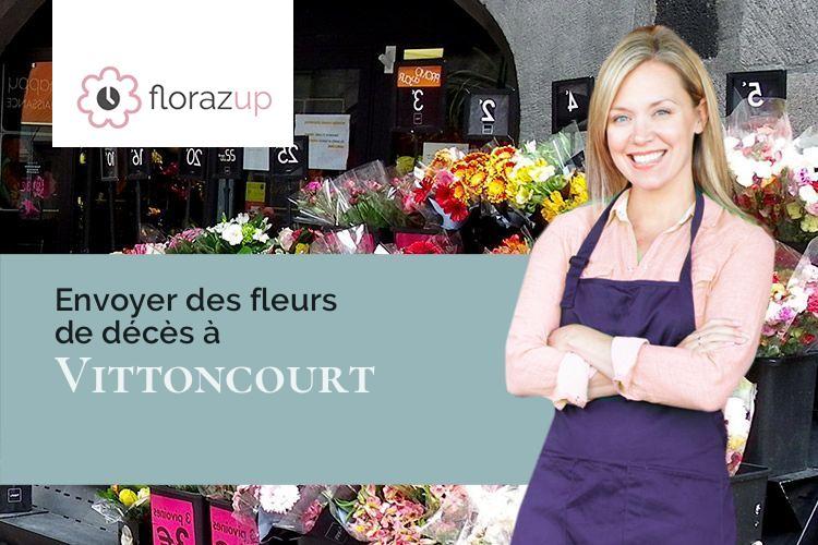 couronnes de fleurs pour des obsèques à Vittoncourt (Moselle/57580)